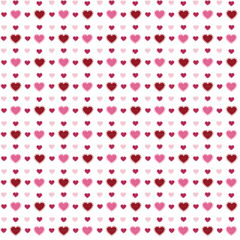 Hand drawn red hearts seamless pattern, Valentine's, Mother's day, birthday card, wallpaper or gift wrap design.