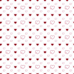 Hand drawn red hearts seamless pattern, Valentine's, Mother's day, birthday card, wallpaper or gift wrap design.