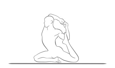 posture of King Pigeon, immerse yourself in physical and mental balance, discovering yoga's tranquil strength.