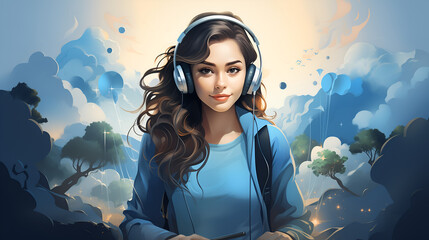 Illustrations customer support agent provide service on telephone video conference call Illustrations