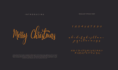 Abstract Calligraphy font alphabet. Minimal modern urban fonts for logo, brand etc. Typography typeface uppercase lowercase and number. vector illustration
