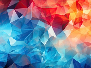 Obraz premium Cover template with a flat-style abstract geometric polygonal design element and a geometric crystal multicolored splash.