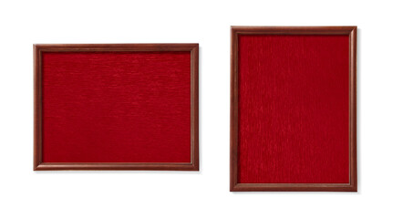 Fototapeta premium Vintage red background wooden picture frame