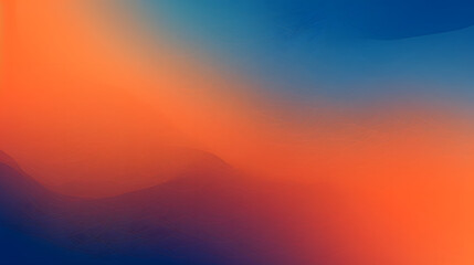 Fototapeta premium Orange blue vibrant color gradient background, grainy texture effect, web banner design. Generative AI.