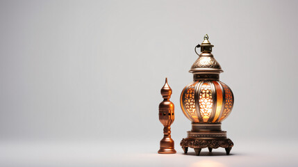 Ramadan and Eid al Firth Famous an antique lamp on white background