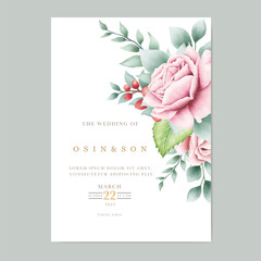  hand drawn floral wedding invitation card template 