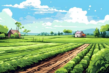 広大な農村の風景