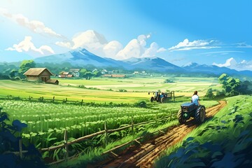 広大な農村の風景