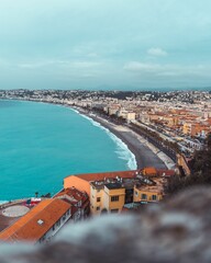 Aerial view of the cityscape of Nice, France