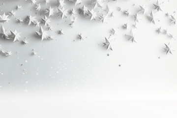 Minimalist winter background, graced with the subtle beauty of winter elements against a light white backdrop. Ai generated