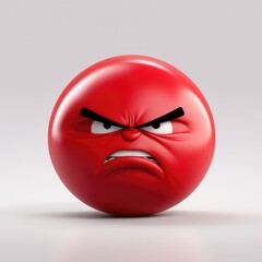 Expressive Minimalistic Angry Emoticon Illustration – Graphic Artistic Design of an Angry Face. Generative AI