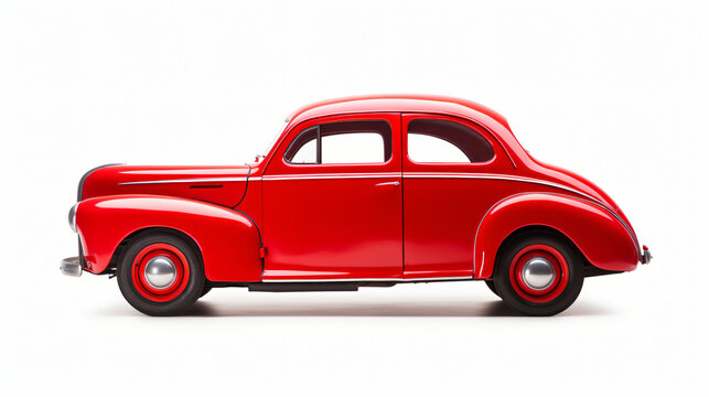 Red car isolated on white background
