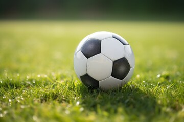 Fototapeta premium Soccer Ball on Grass Field