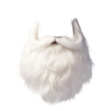 A festive Father Christmas beard isolated on a plain background. Santa costume