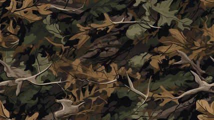 Foto op Canvas Forest Wild Green Leaves Army Camouflage seamless pattern © Rames studio