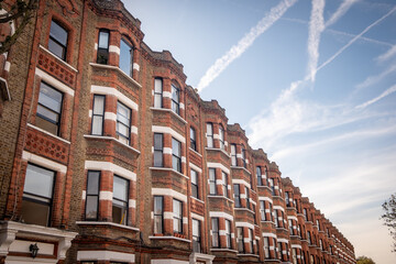 London- Terraced residential houses in Fulham SW6 area of south west London