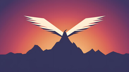 minimalistic logo with a bird