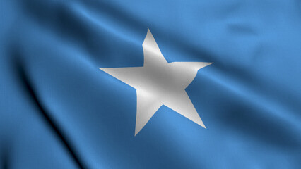 Somalia Flag. Waving  Fabric Satin Texture Flag of Somalia 3D illustration. Real Texture Flag of...