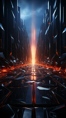 dark glowing 3D backdrop perspective with cosmic landscape background 9:16 smartphone wallpapers