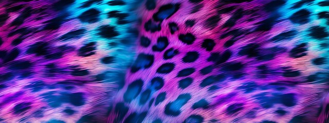 Holographic leopard seamless pattern background. Animal skin texture in retro fashion style.