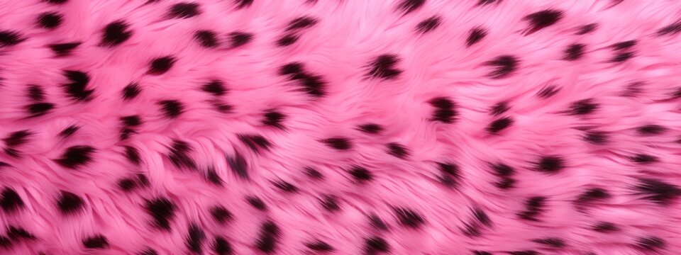 Pink leopard fur seamless pattern background. Animal skin texture in retro fashion style.