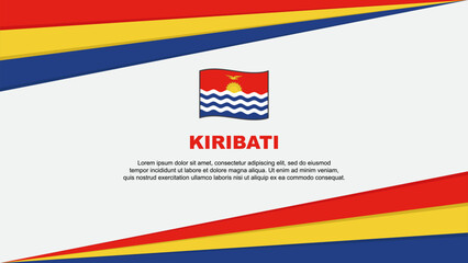 Kiribati Flag Abstract Background Design Template. Kiribati Independence Day Banner Cartoon Vector Illustration. Kiribati Design