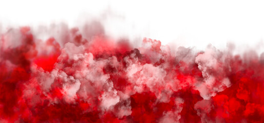 isolated red and white cloud effect