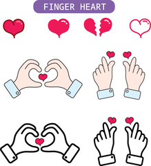 손하트 일러스트-손모양