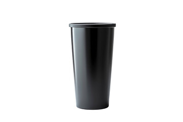 Tumbler mockup with black color on white background.	