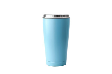 Tumbler mockup with blue color on white background