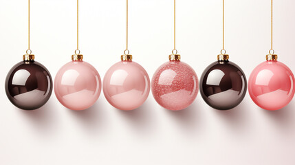 Realistic hanging glass christmas balls