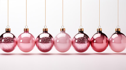 Realistic hanging glass christmas balls