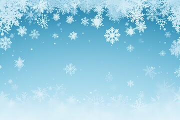 Naklejka na ściany i meble Snowy Christmas winter card mockup, frame, background. Generative AI.