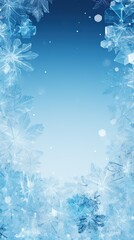 Ice Christmas winter card mockup, frame, background. Generative AI.