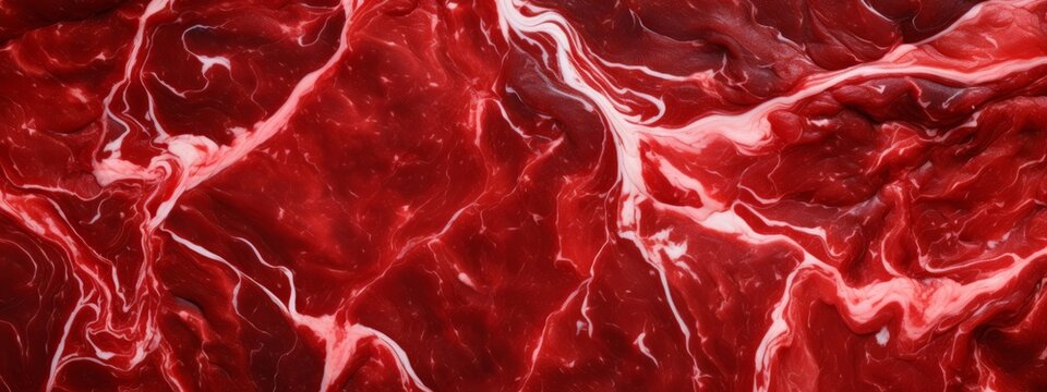Fresh  realistic red meat steak texture. 3d raw meat background. Cow cut steak pattern.