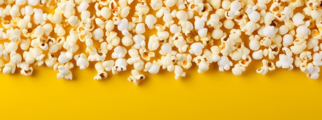 Scattered salted popcorn, texture background.