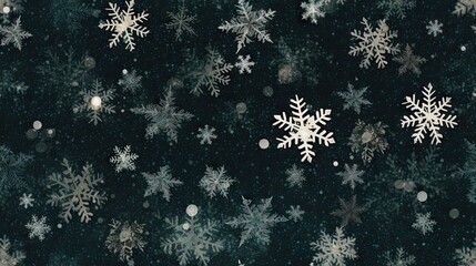  a group of snowflakes on a black background with snow flakes on the bottom and bottom of the snowflakes.  generative ai