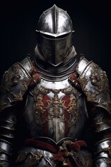 Fototapeta premium medieval knight portrait high detail