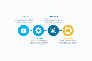 Presentation Business Circle Infographic Template With 4 Step Elements Vector Illustration