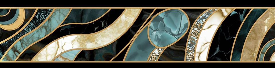 Fond art d&eacute;co abstrait avec motif g&eacute;om&eacute;trique minimaliste, incrustation de mosa&iuml;que moderne, texture d'agate de marbre et d'or. IA g&eacute;n&eacute;rative, IA