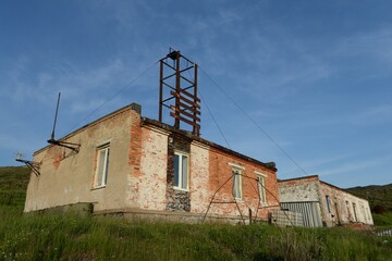 Fototapeta na wymiar Residential building on Askold Island in Peter the Great Bay. Primorsky Krai