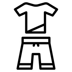 cloth with pants line icon