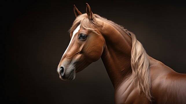  a close up of a horse on a black background with a blurry image of the horse's head.  generative ai