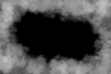 White fog or smoke on dark copy space background. for modern advertising graphics and website illustration