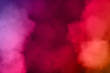 Pink and orange fog or smoke on dark copy space background. for modern advertising graphics and website illustration
