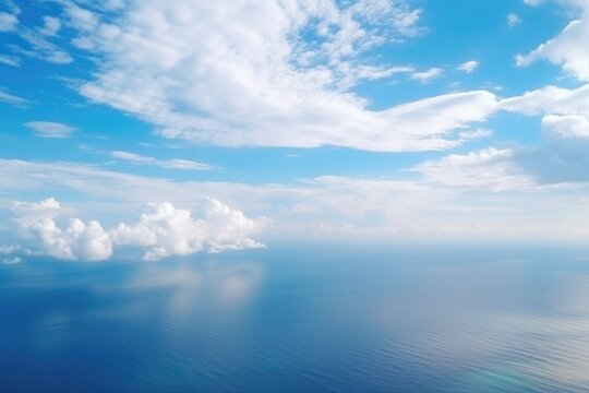 sea with huge white clouds