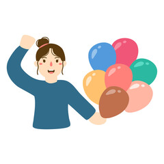 hold many air balloons birthday celebration