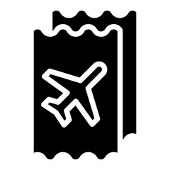 ticket airplane glyph icon