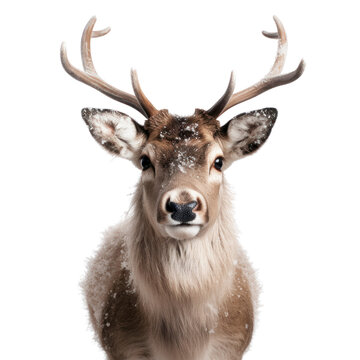 Rudolph with a glowing nose. PNG.