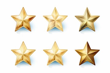 Obraz premium Set of six golden stars isolated